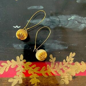 Faux Gold drop bobble earrings 2 1/2”